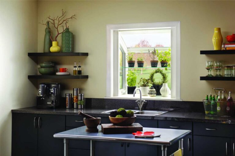 Energy Star rated fiberglass-reinforced window in an Overland Park kitchen
